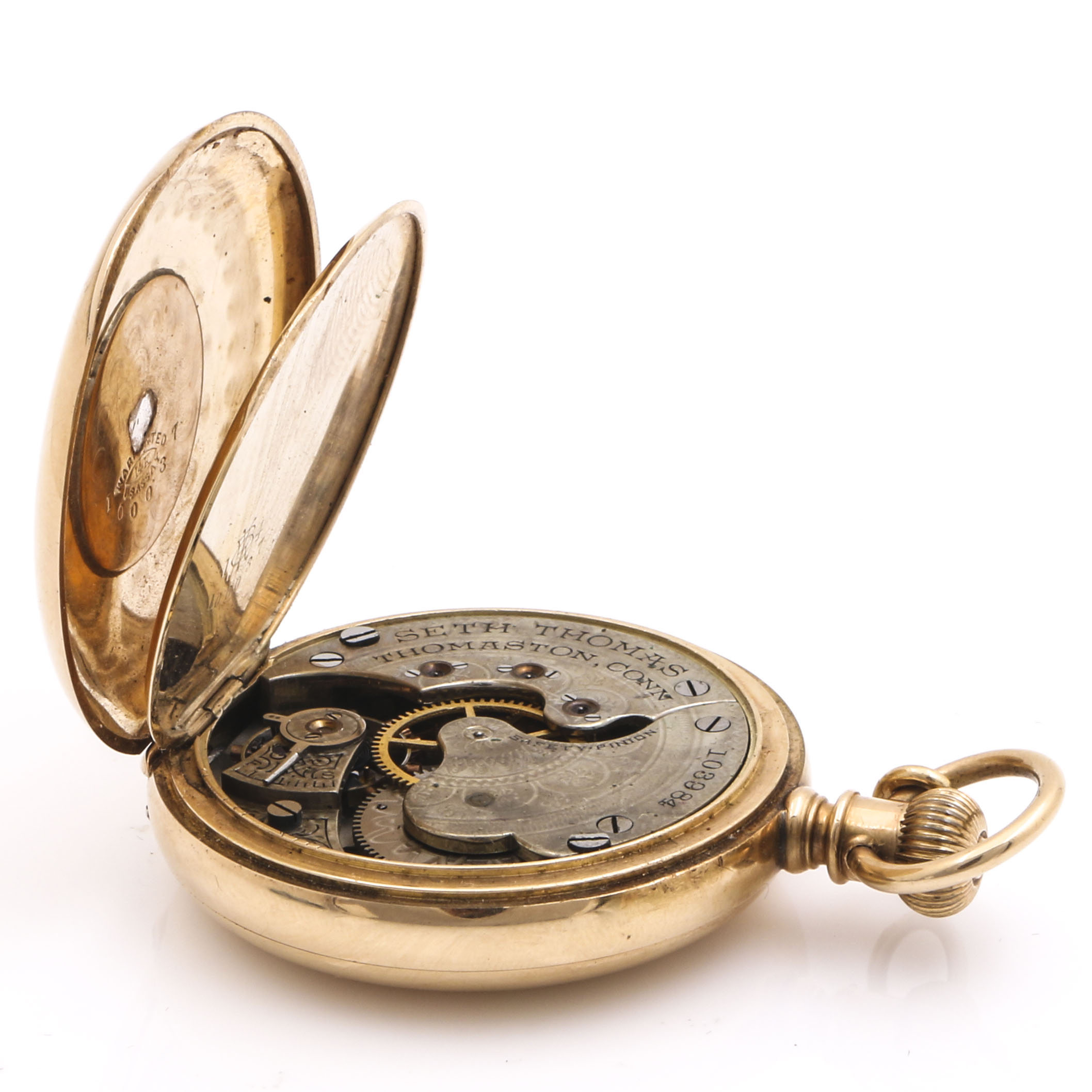 Seth Thomas 14K Yellow Gold Diamond Pocket Watch
