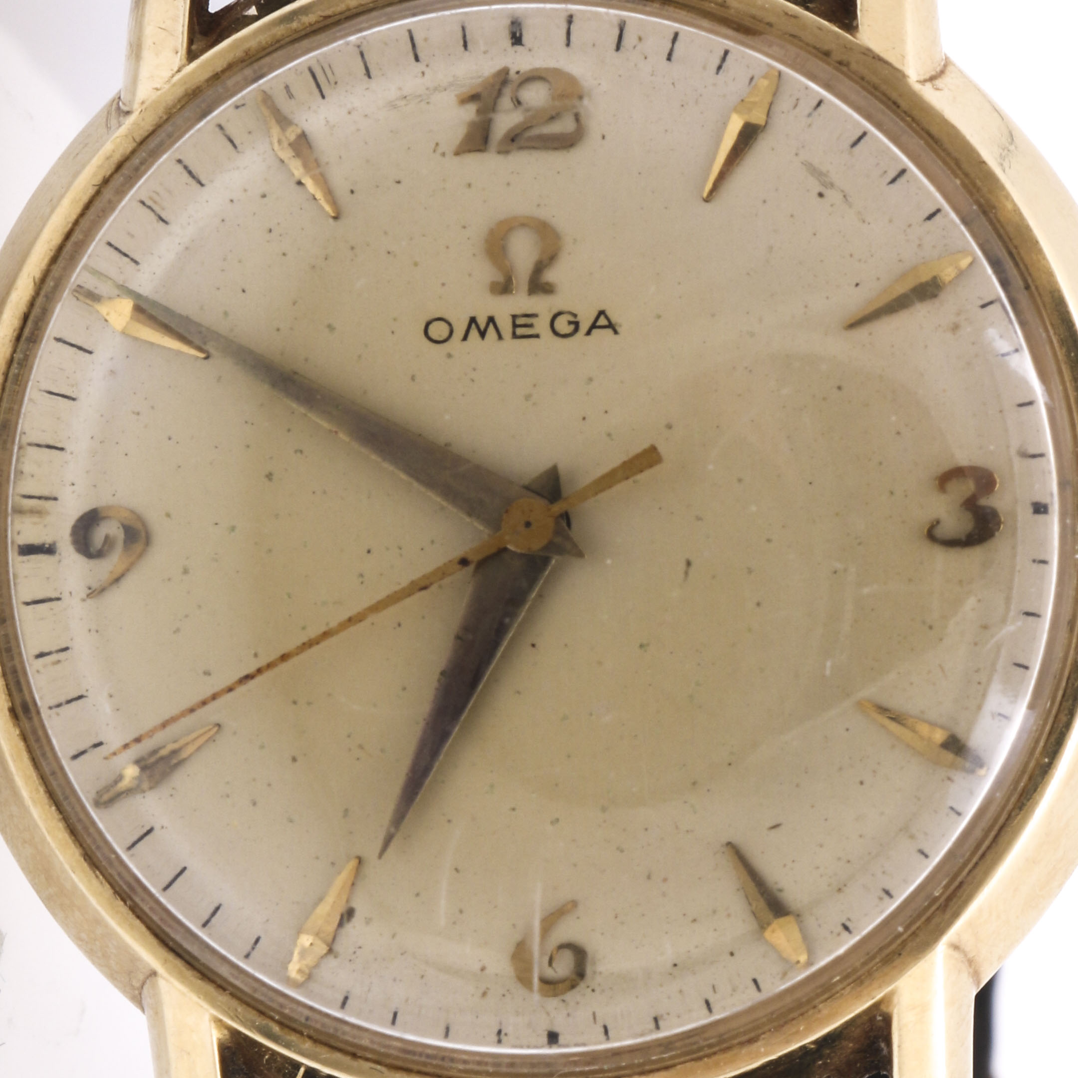 Omega 14K Yellow Gold Leather Watch