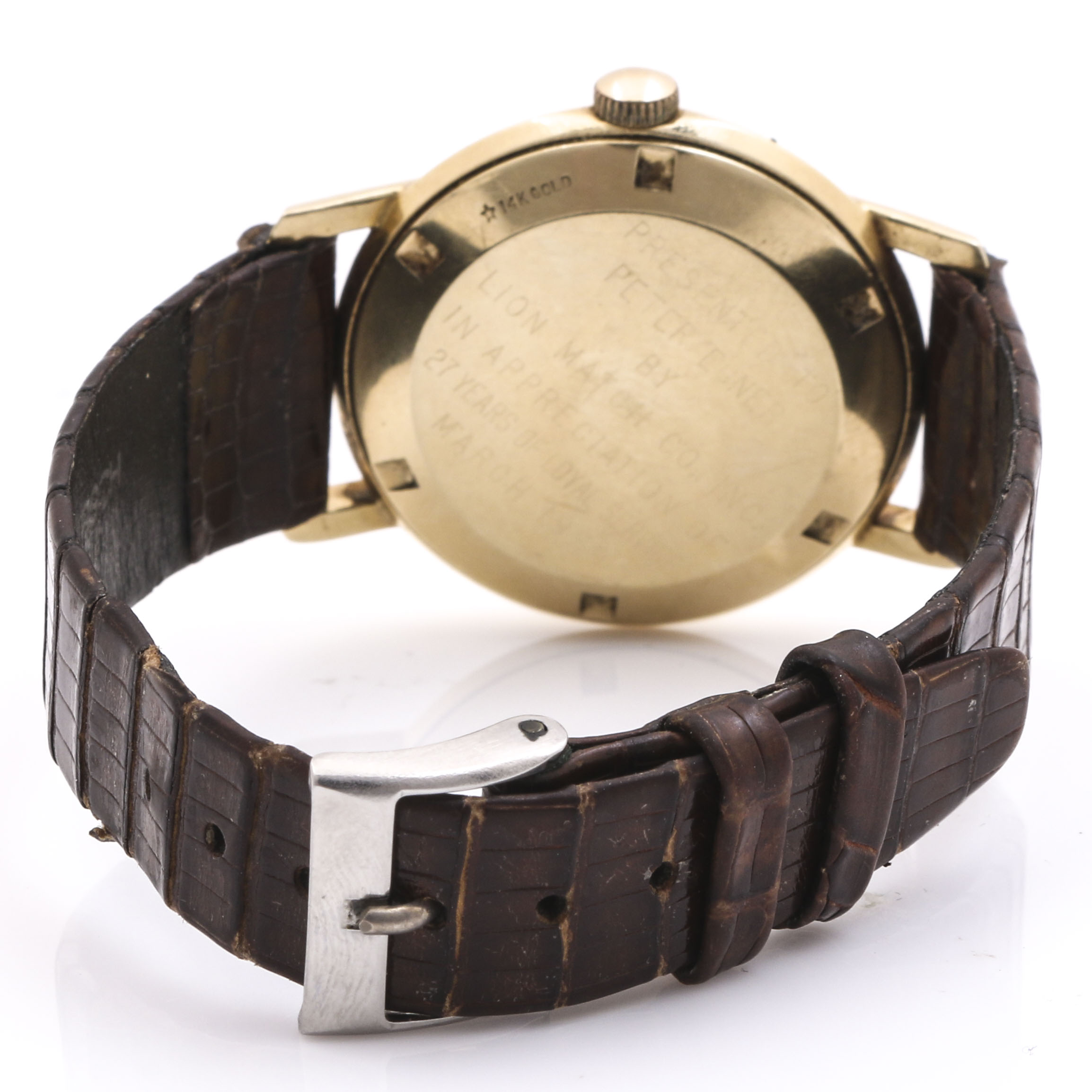 Omega 14K Yellow Gold Leather Watch