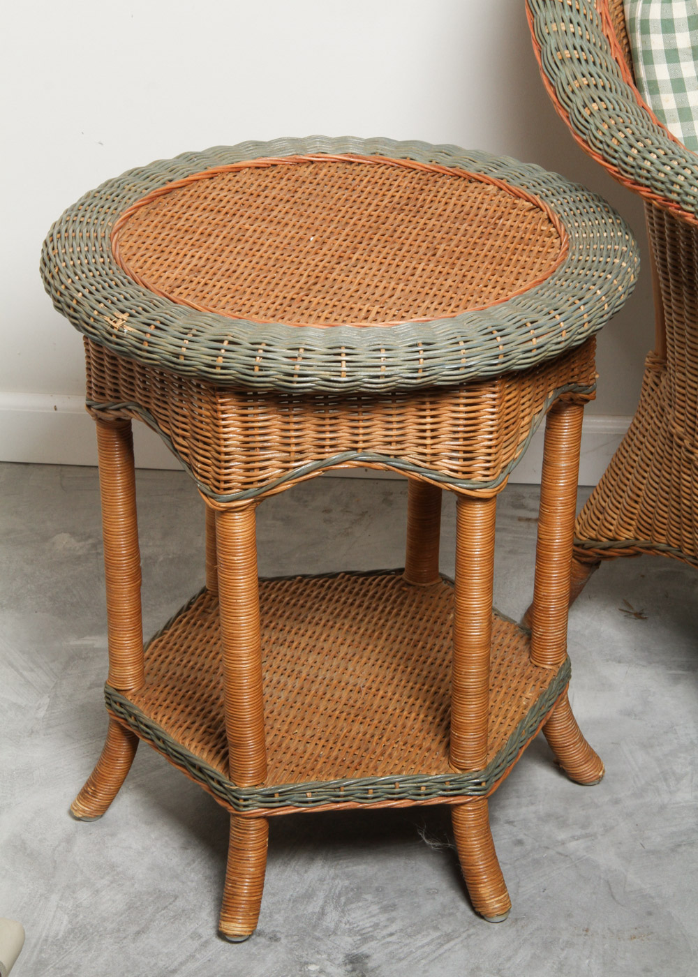 Wicker Chair and Side Table