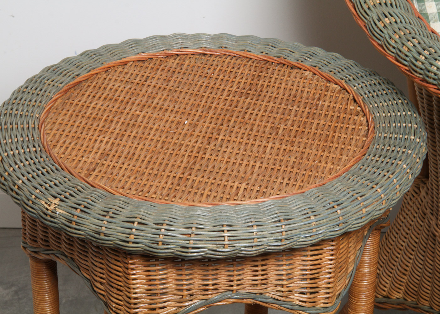 Wicker Chair and Side Table
