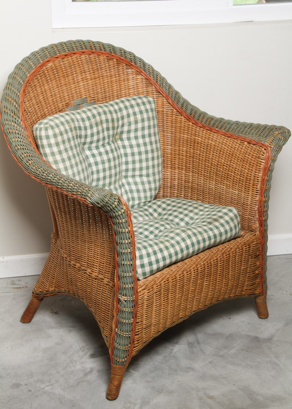 Wicker Chair and Side Table
