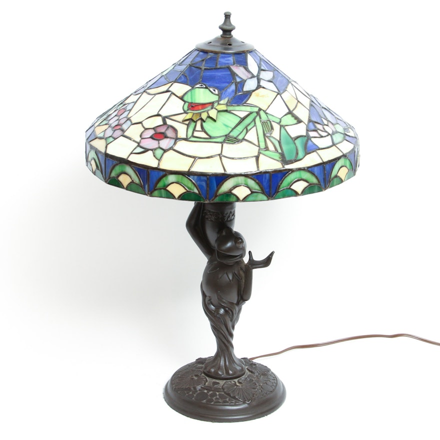 Vintage Kermit The Frog Tiffany Style Table Lamp