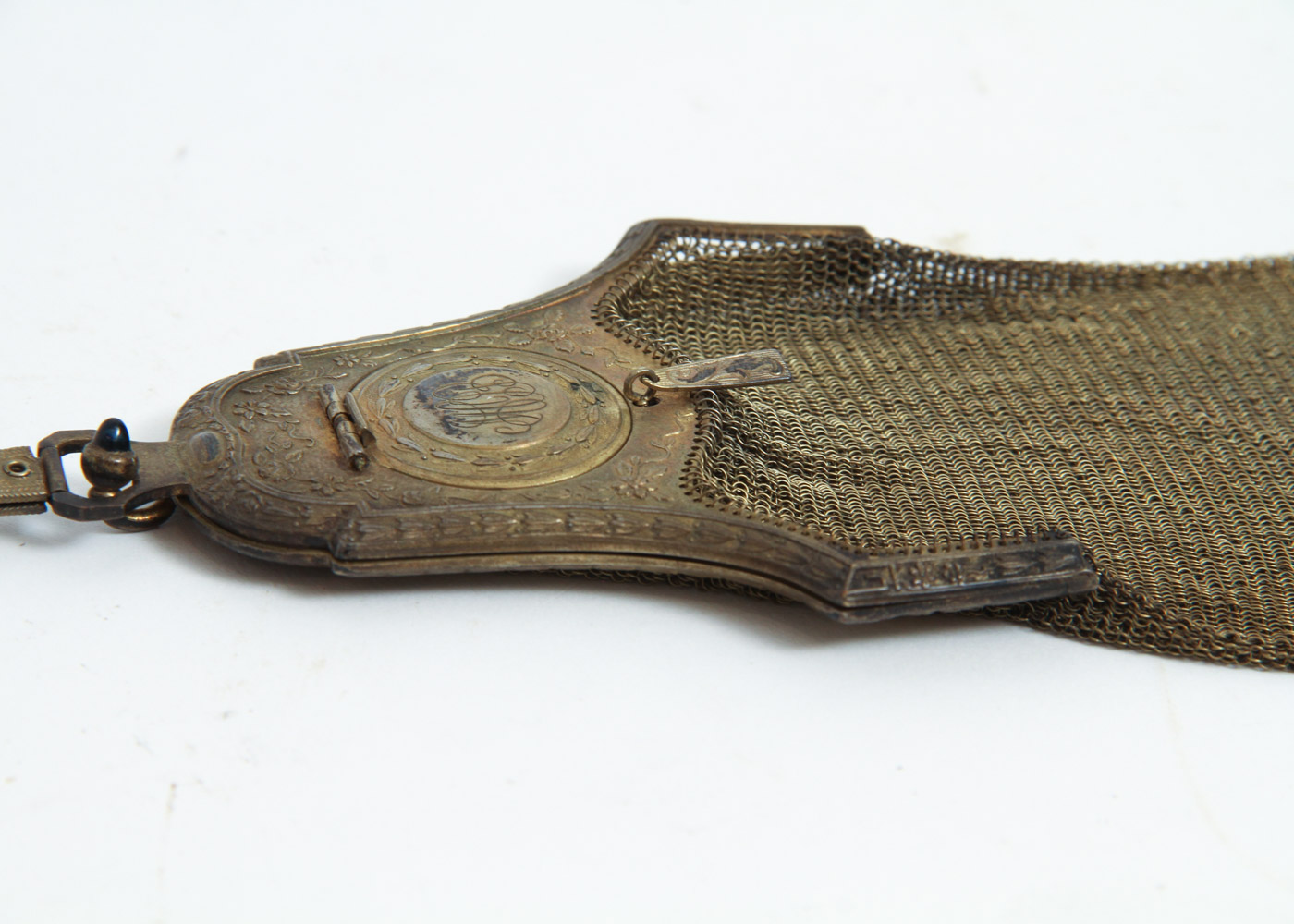 Antique Soldered Mesh Engraved Coin Purse