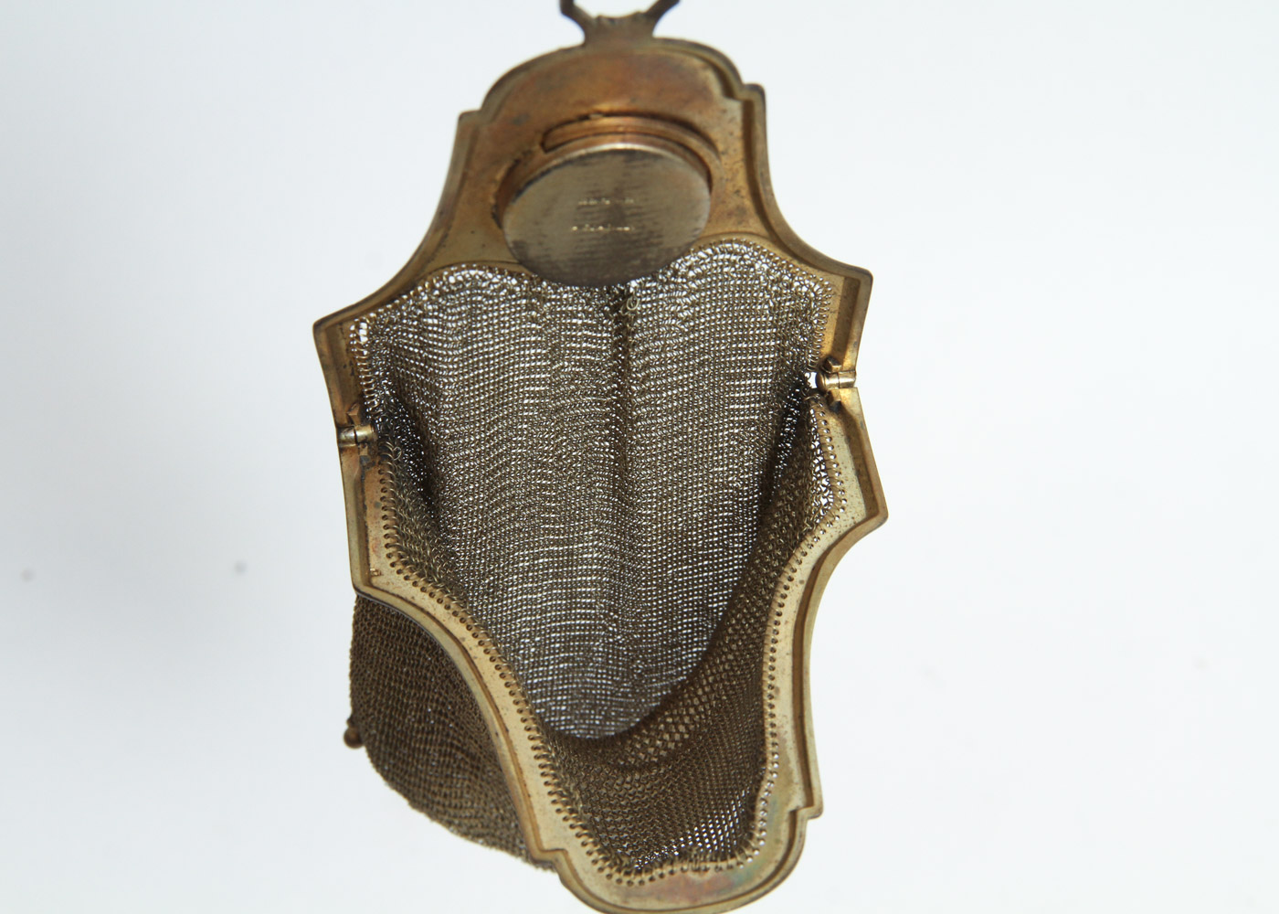 Antique Soldered Mesh Engraved Coin Purse