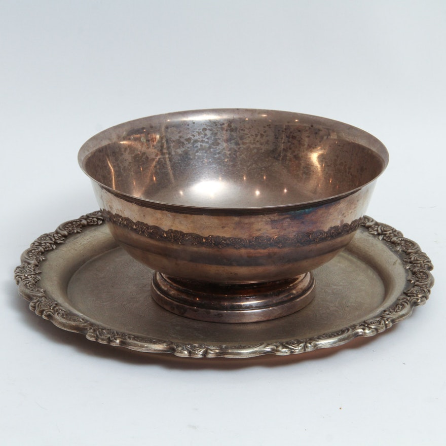 Silver Plate Serving Pieces Including Gorham and Oneida