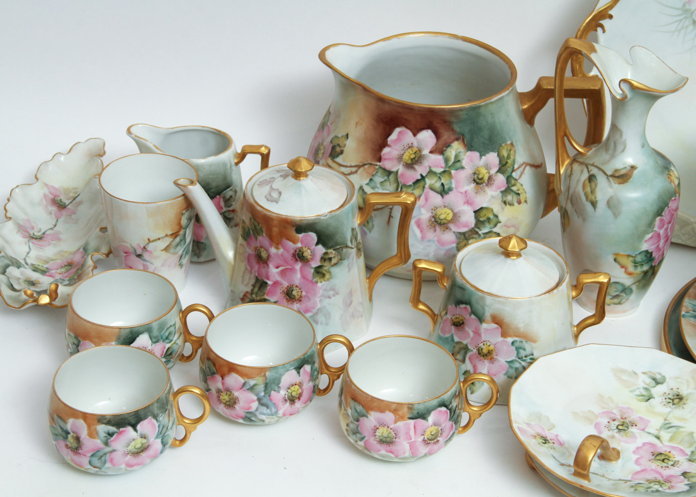 Generous Assortment of Amateur Hand-Painted Floral China