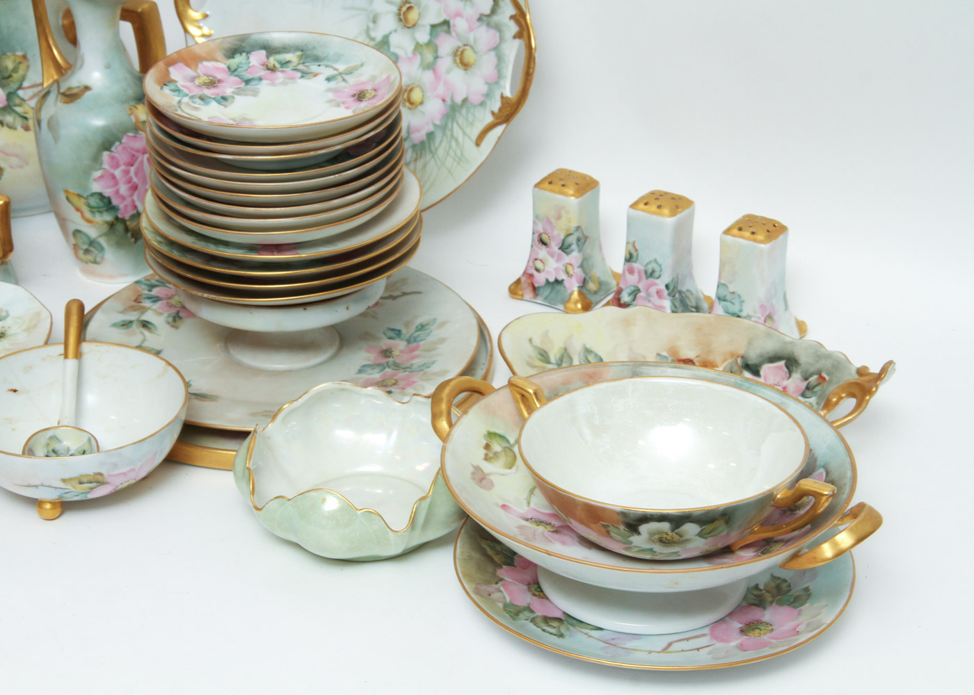 Generous Assortment of Amateur Hand-Painted Floral China