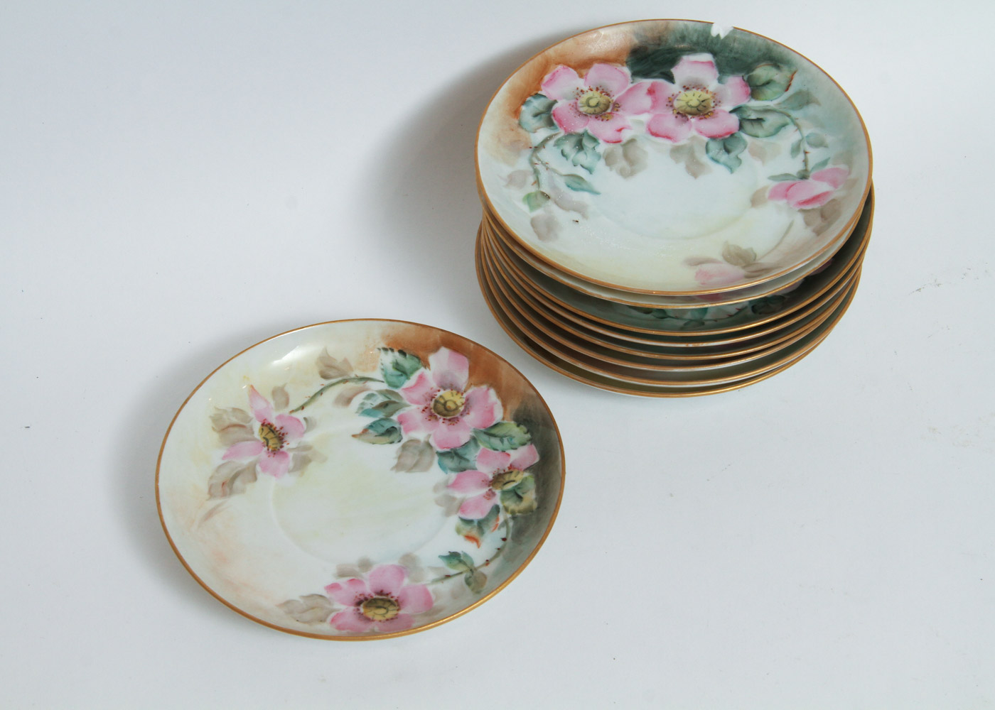 Generous Assortment of Amateur Hand-Painted Floral China