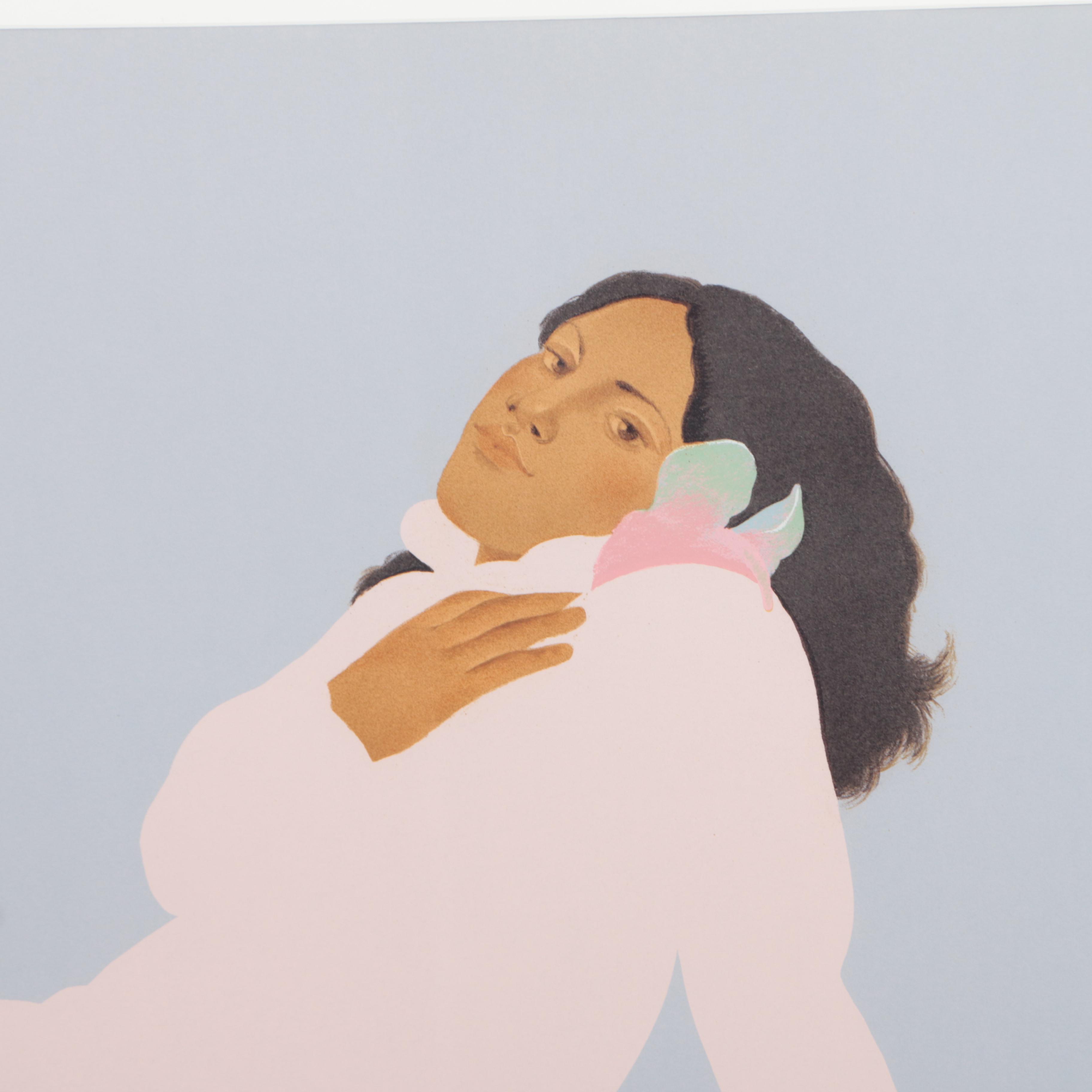 Pegge Hopper Limited Edition Serigraph on Paper of Two Women