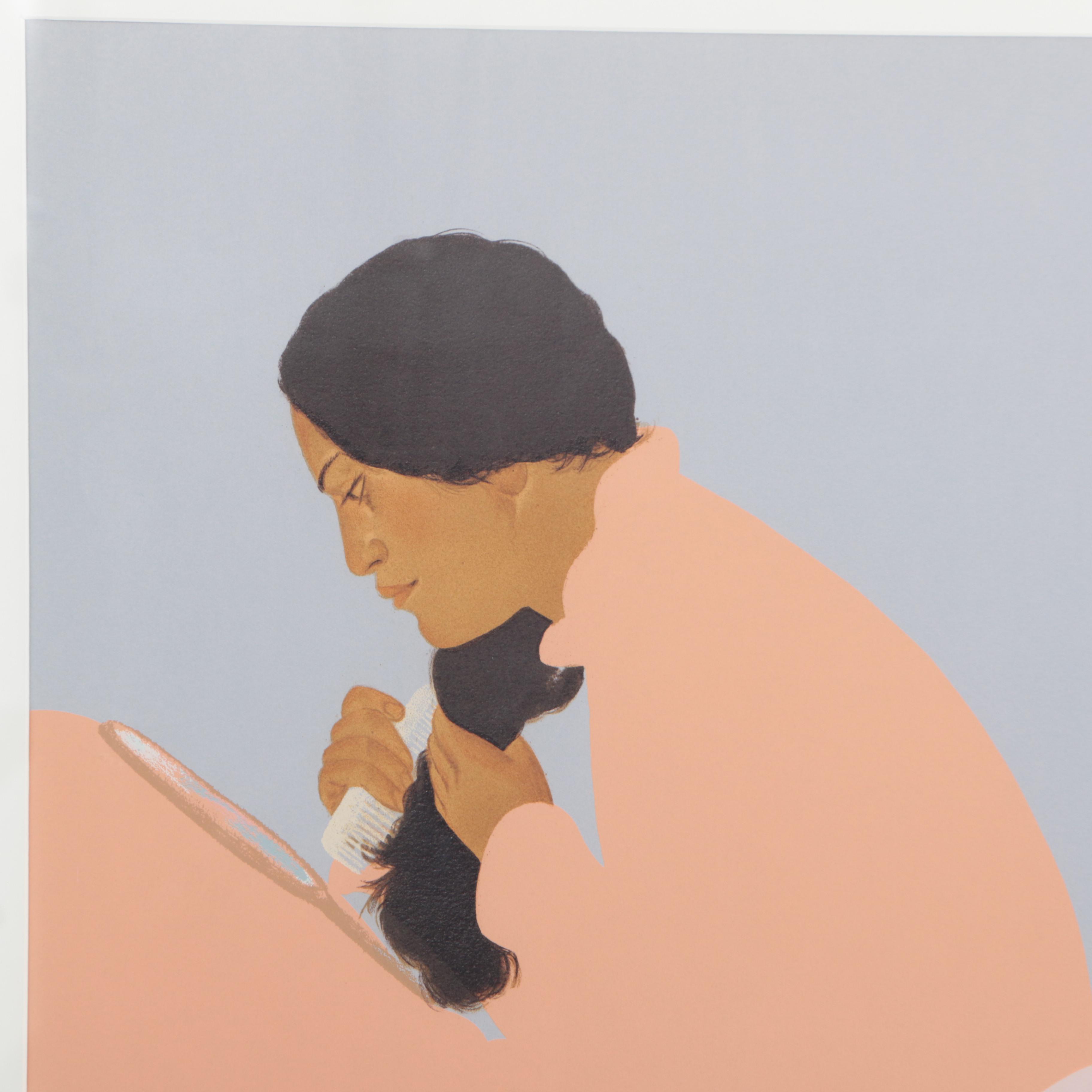 Pegge Hopper Limited Edition Serigraph on Paper of Two Women
