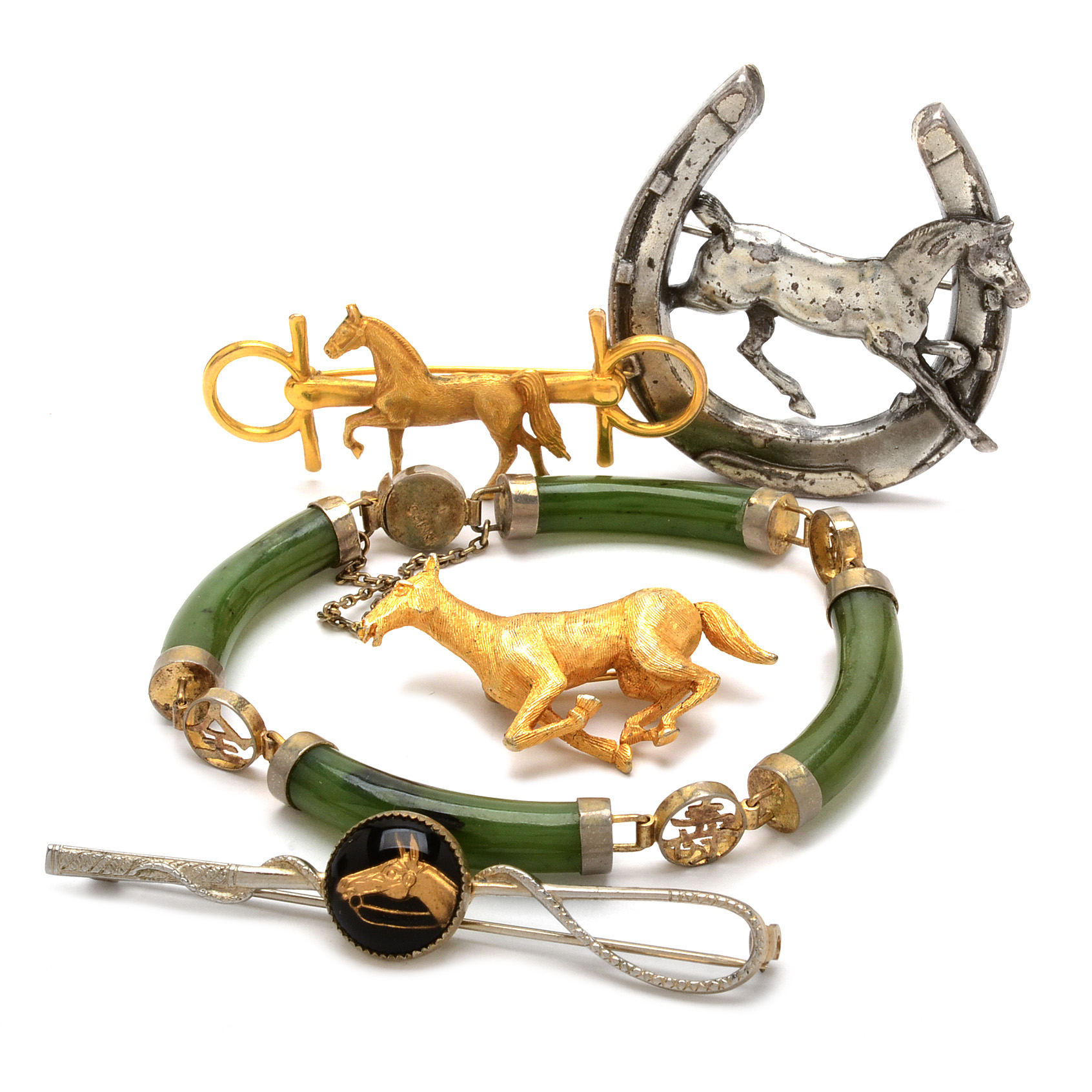 Equestrian Themed Jewelry and Nephrite Bracelet