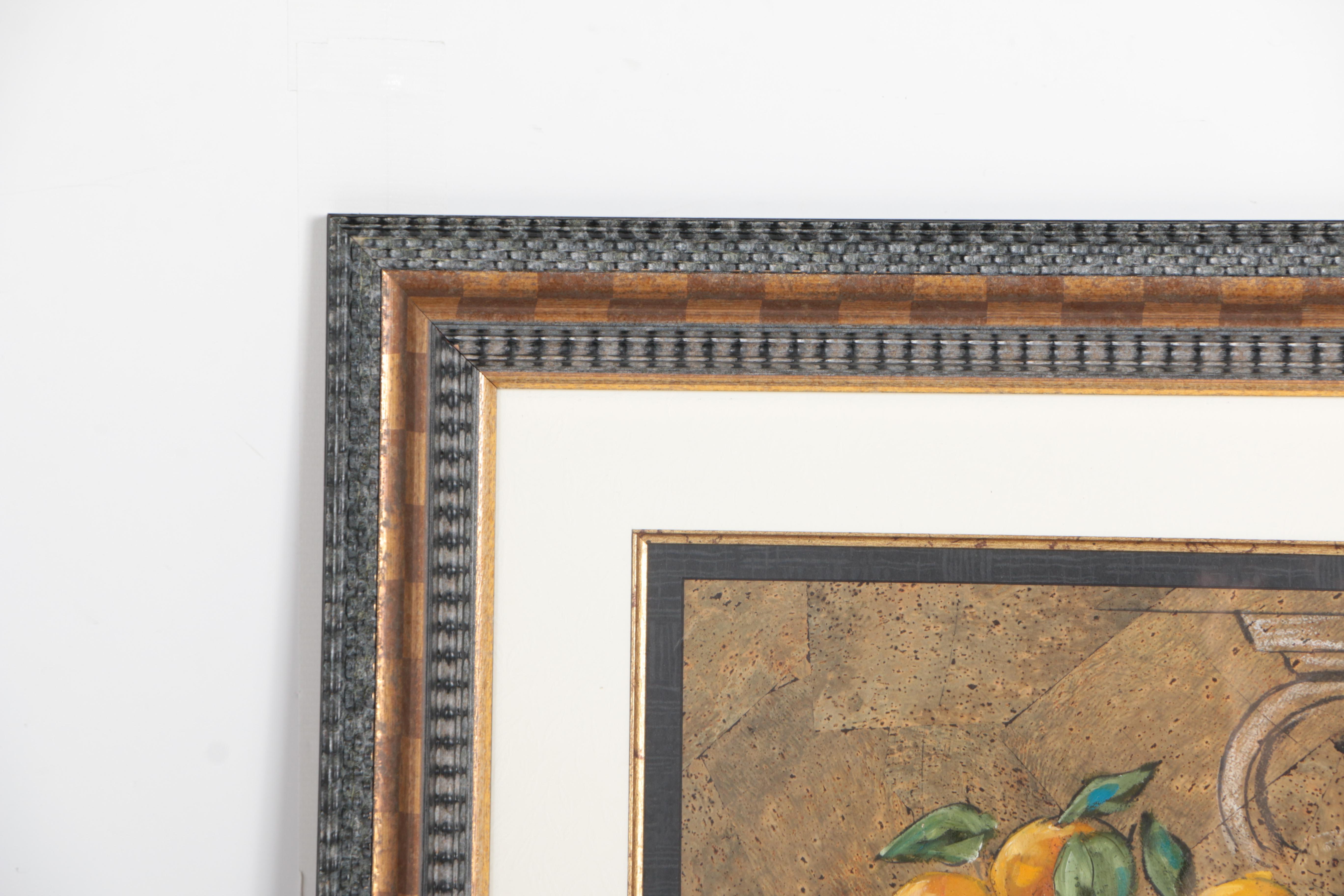 Celeste Peters Mixed Media Collage on Paper "Corinthian Oranges"