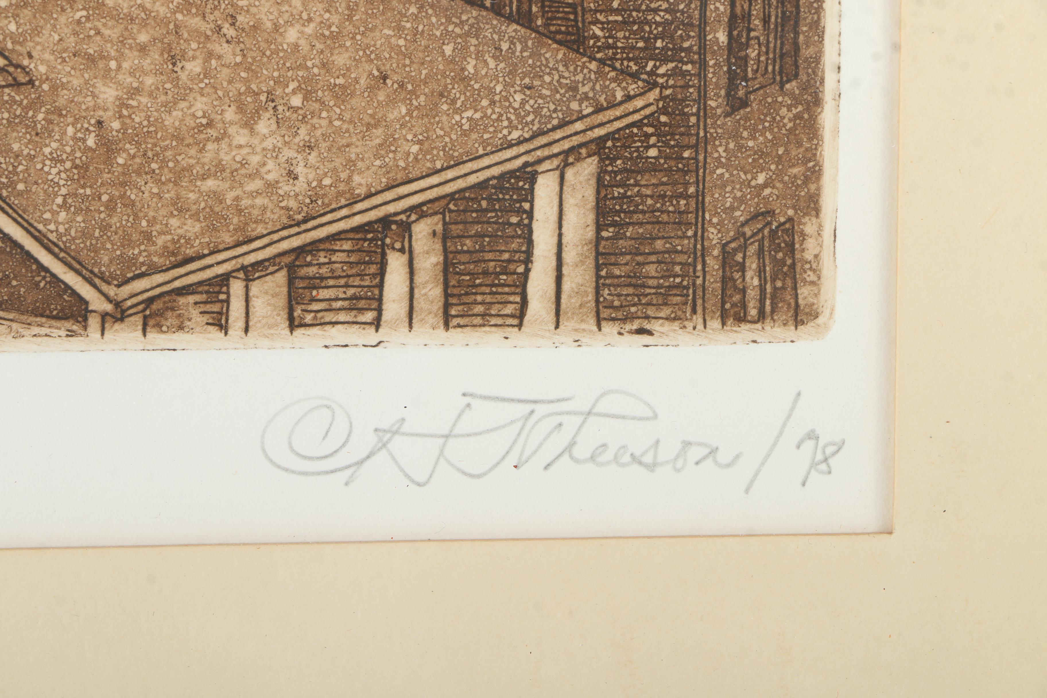 H.J Theeson Limited Edition Etching "From my Window"