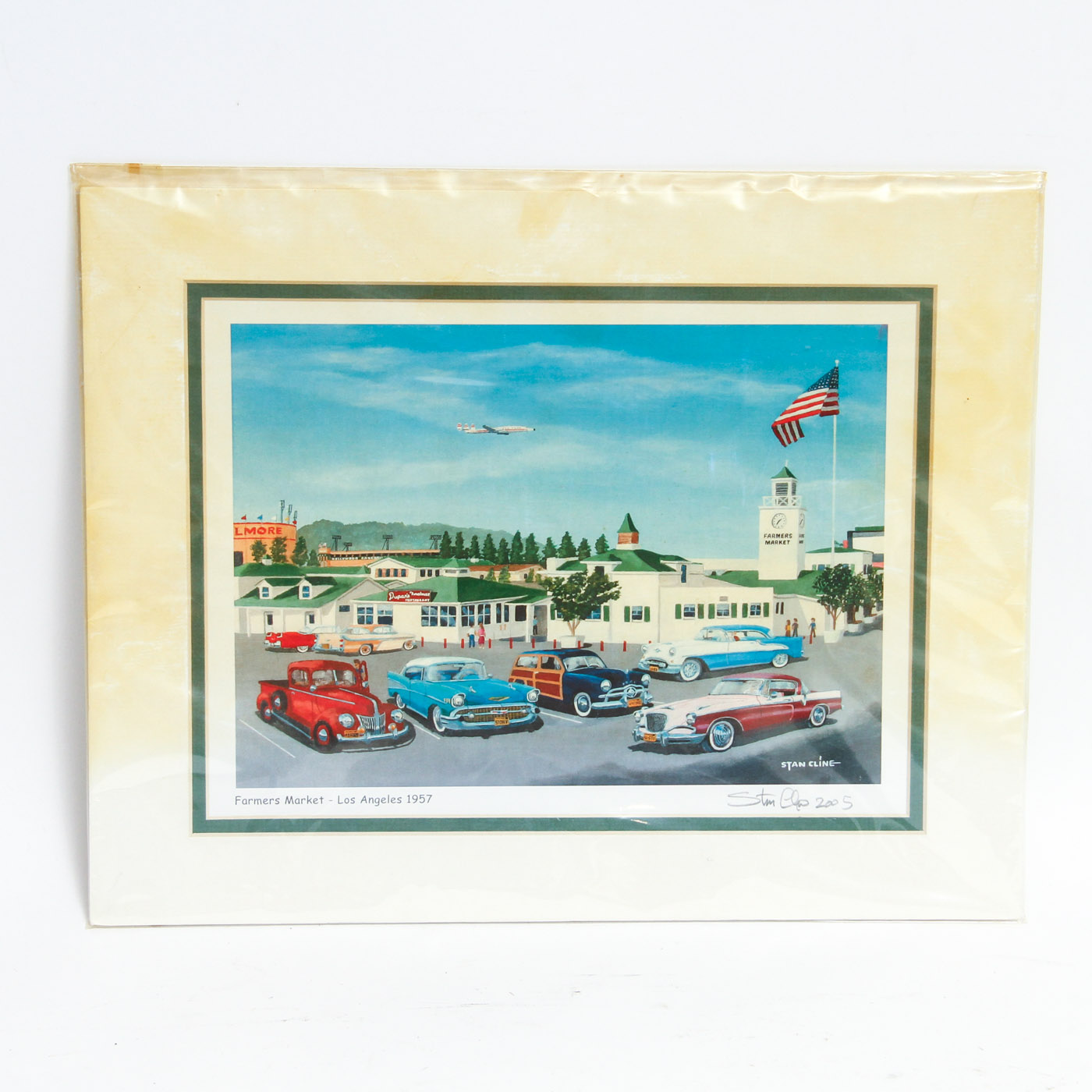 Stan Cline Lithograph on Paper "Farmers Market - Los Angeles 1957"