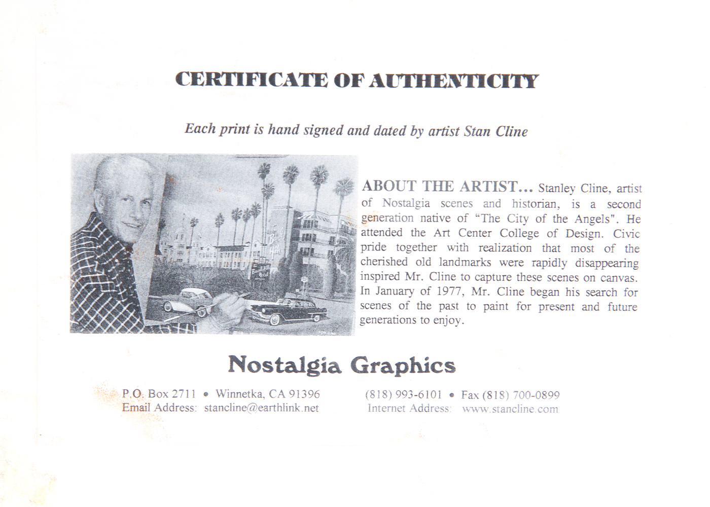 Stan Cline Lithograph on Paper "Farmers Market - Los Angeles 1957"