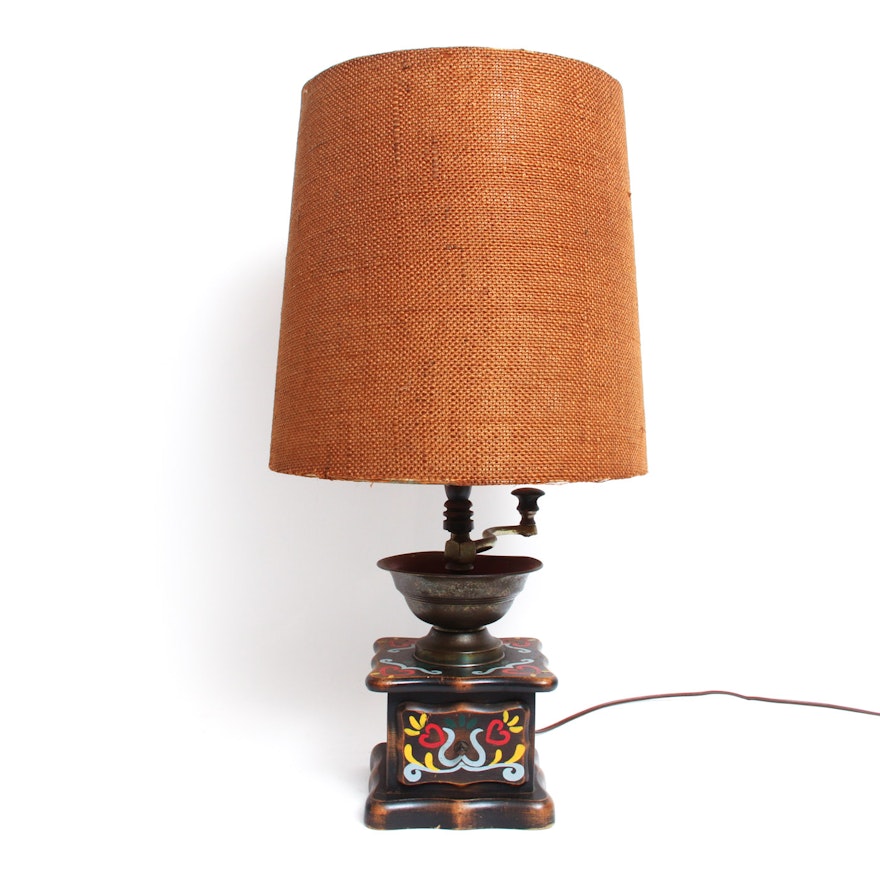 Vintage Coffee Grinder Table Lamp