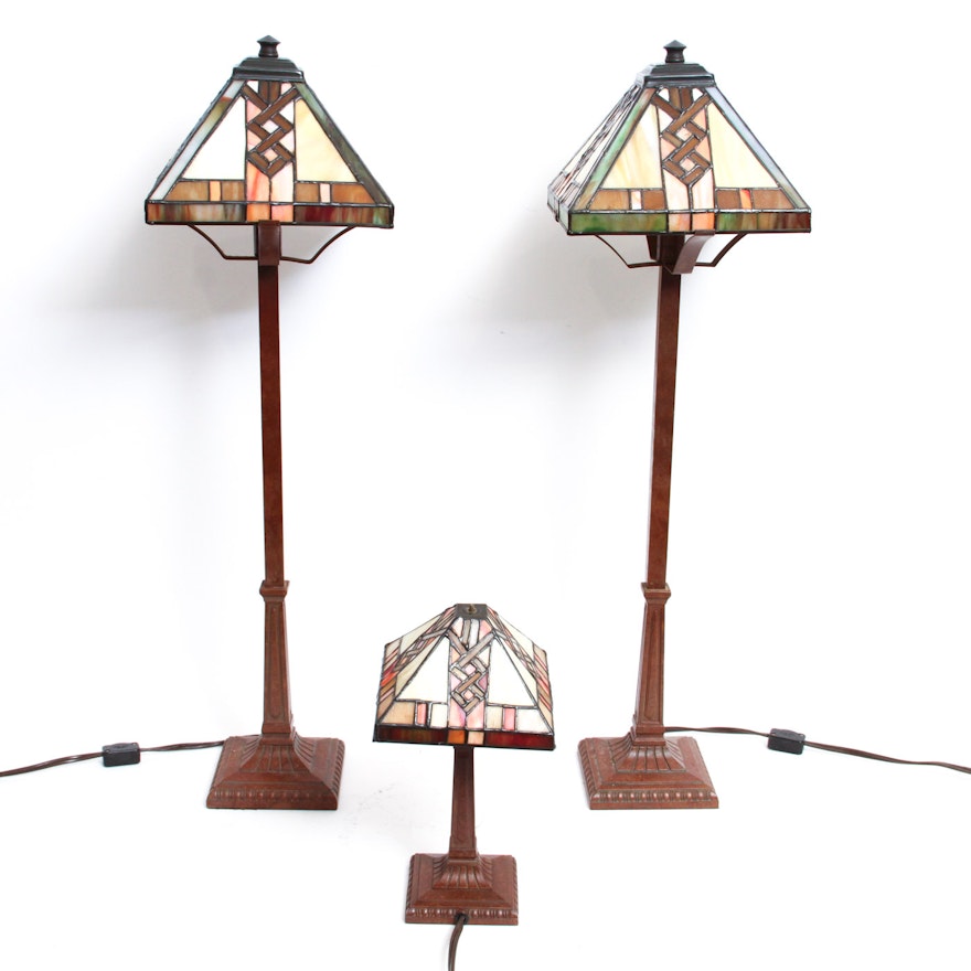 Three Tiffany Style Lamps