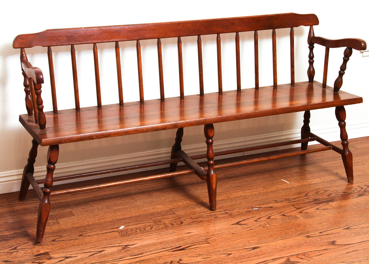 Windsor Style Wooden Bench