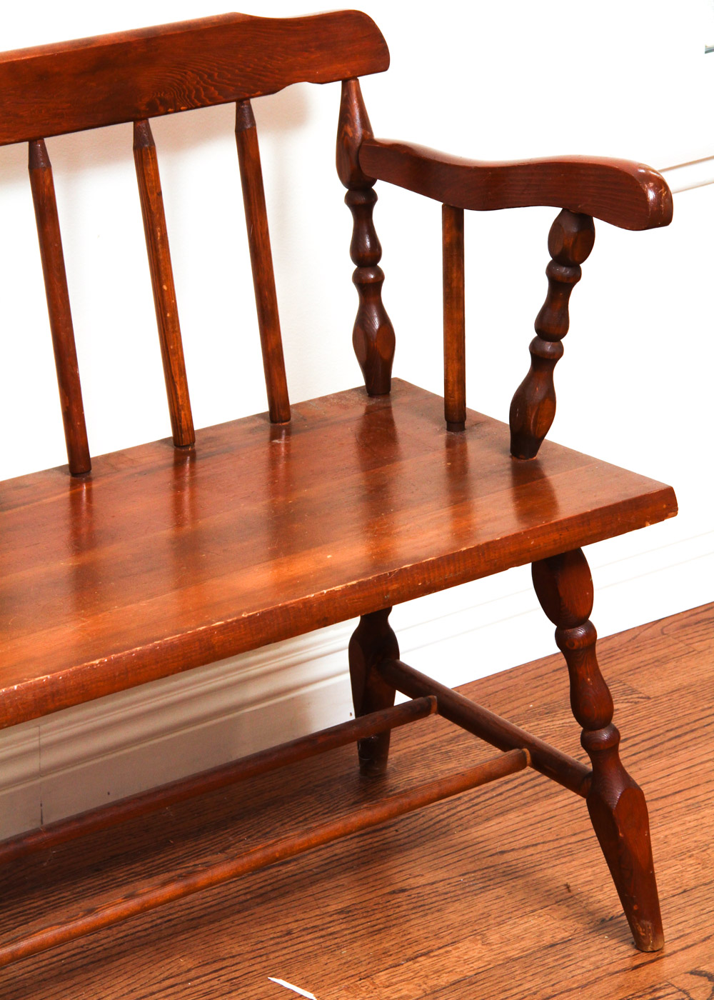 Windsor Style Wooden Bench