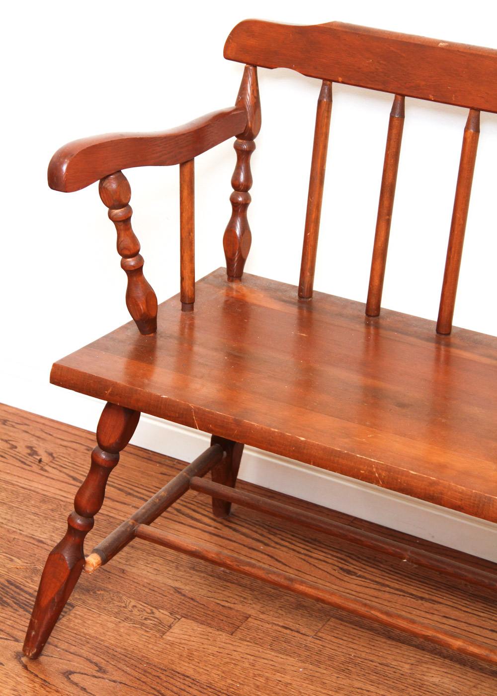 Windsor Style Wooden Bench