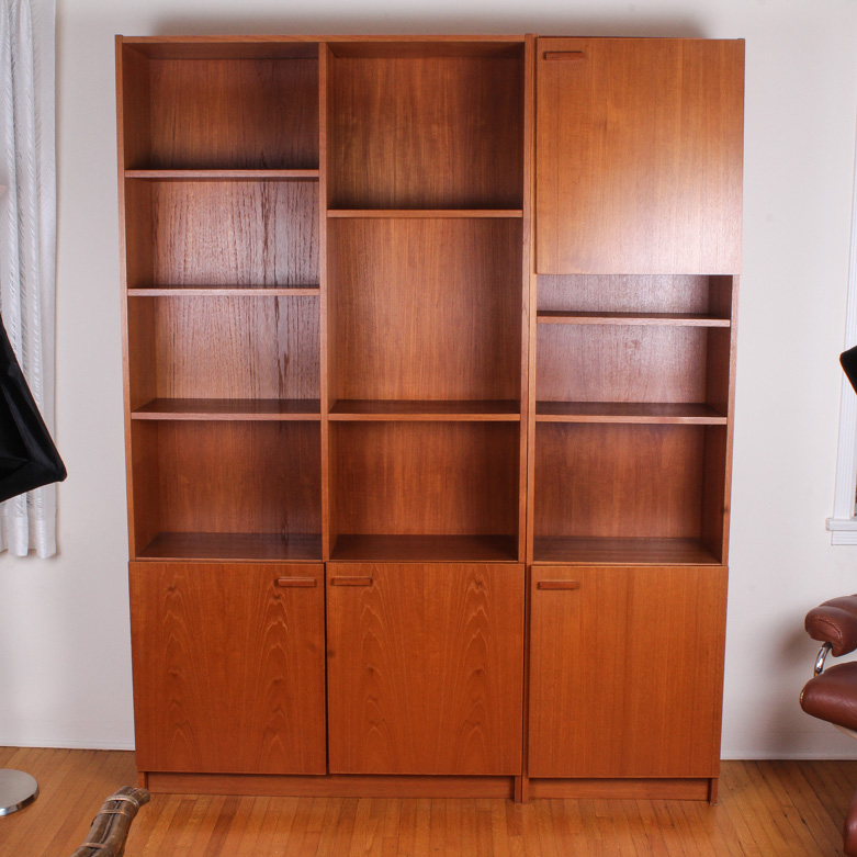 Danish Modern Teak Modular Wall Cabinet
