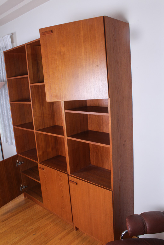 Danish Modern Teak Modular Wall Cabinet