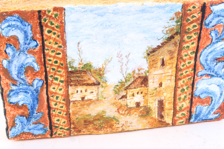 Italian Style Painting on Paper Mache Brick