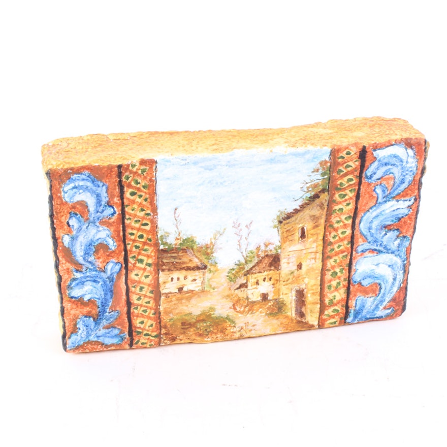 Italian Style Painting on Paper Mache Brick