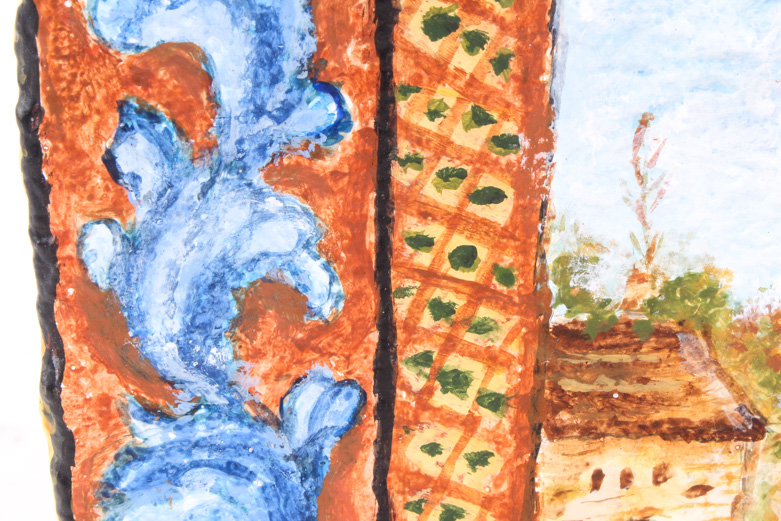 Italian Style Painting on Paper Mache Brick