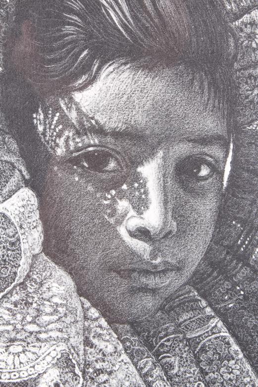 Esperanza Framed Offset Lithograph "La Tehuana"