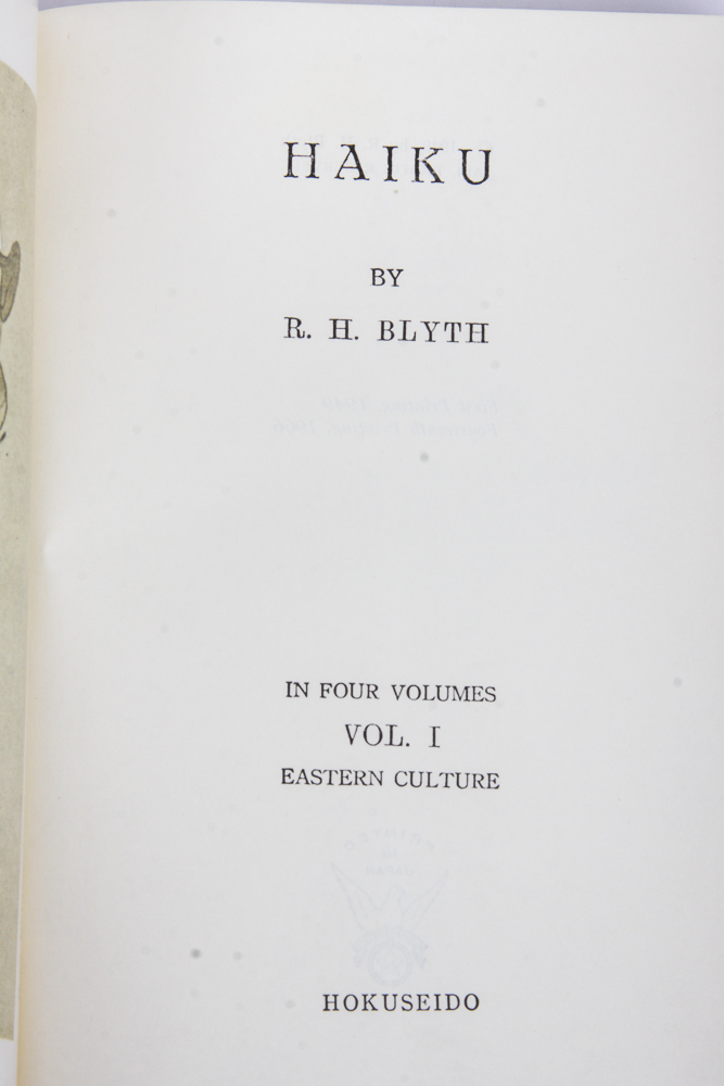 "Haiku" by R. H. Blyth Including Early Edition Volume IV