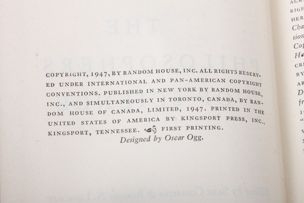 Vintage Books Including 1947 First Printing "The World's Great Thinkers" Volumes