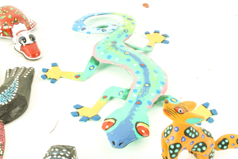 Collection of Handcrafted Folk Art Animal Figurines