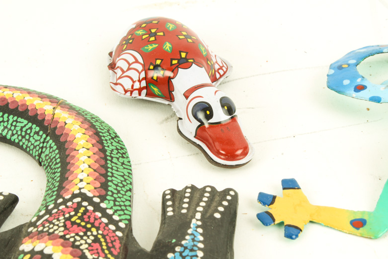 Collection of Handcrafted Folk Art Animal Figurines