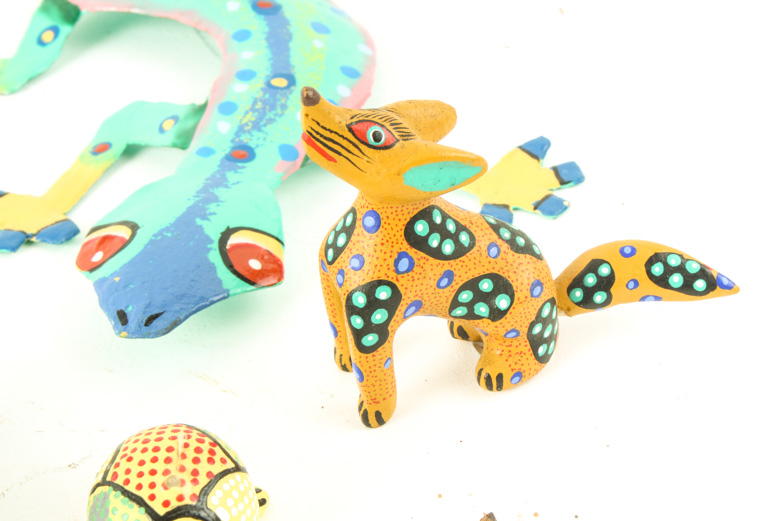 Collection of Handcrafted Folk Art Animal Figurines