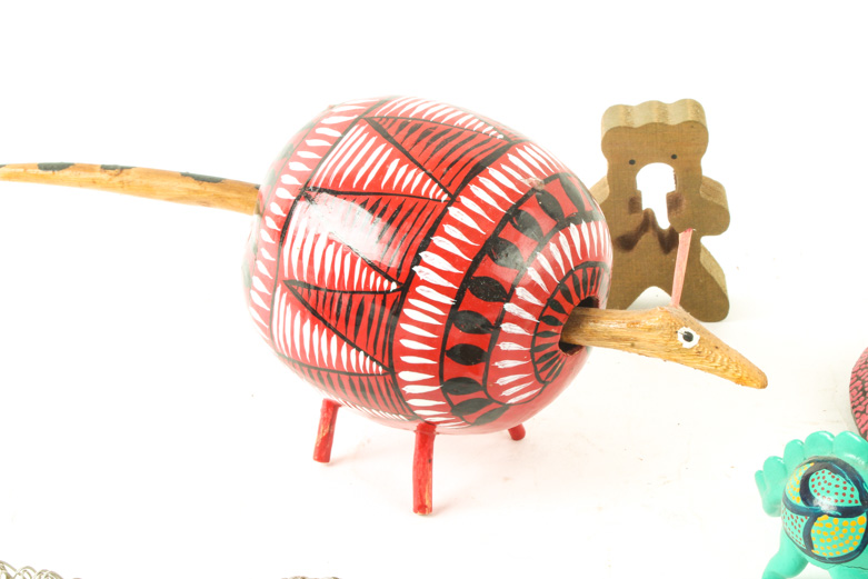 Collection of Handcrafted Folk Art Animal Figurines