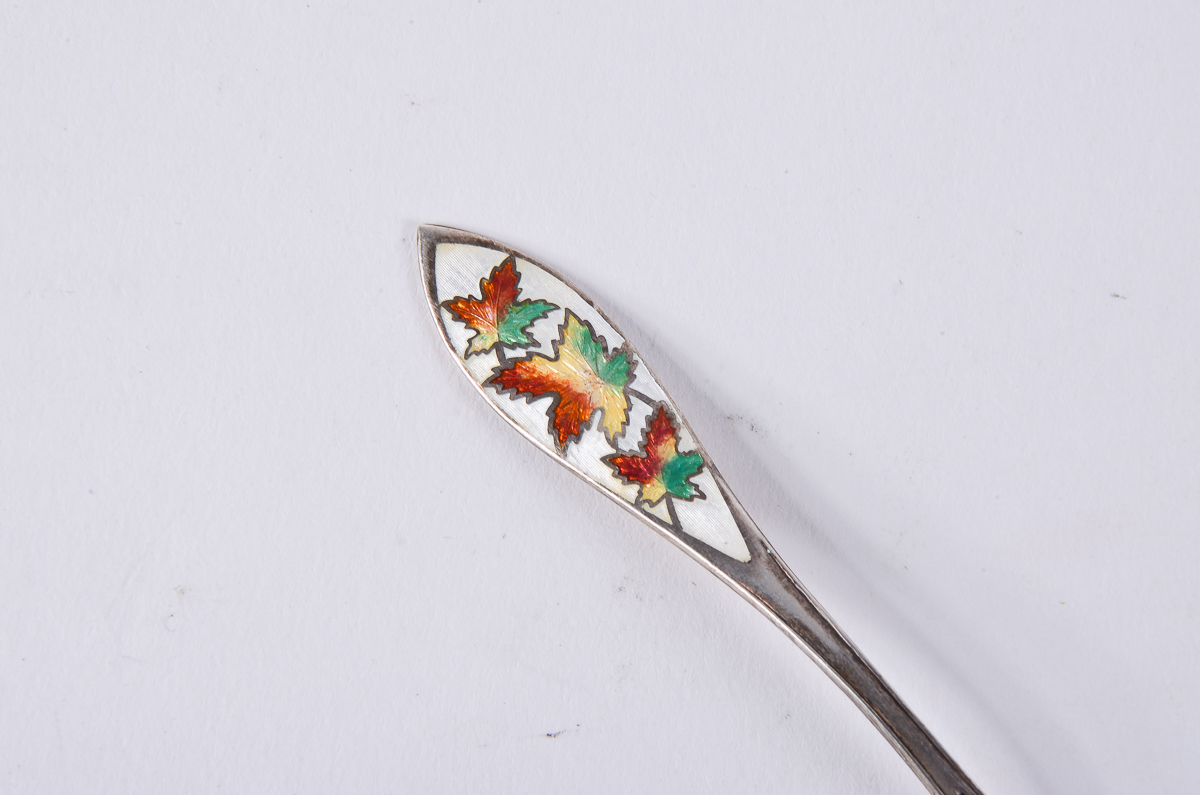 Vintage Breadner Mfg. Co. Sterling Silver and Enamel Spoon