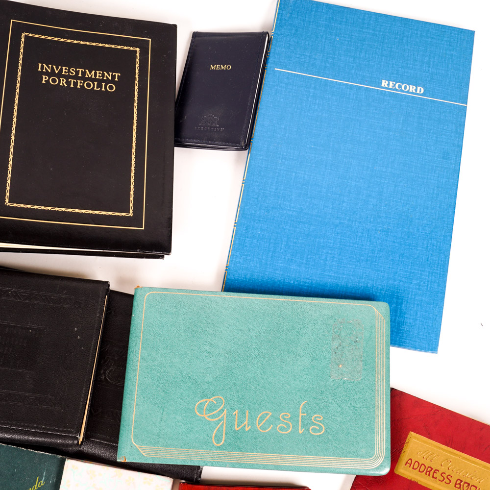 Assortment of Vintage Blank Books, Diaries and Record Books