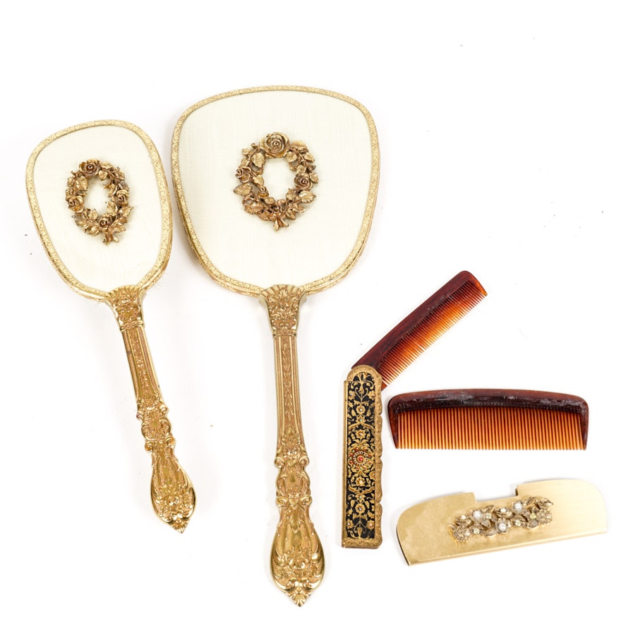 Vintage Hand Mirror and Comb Collection