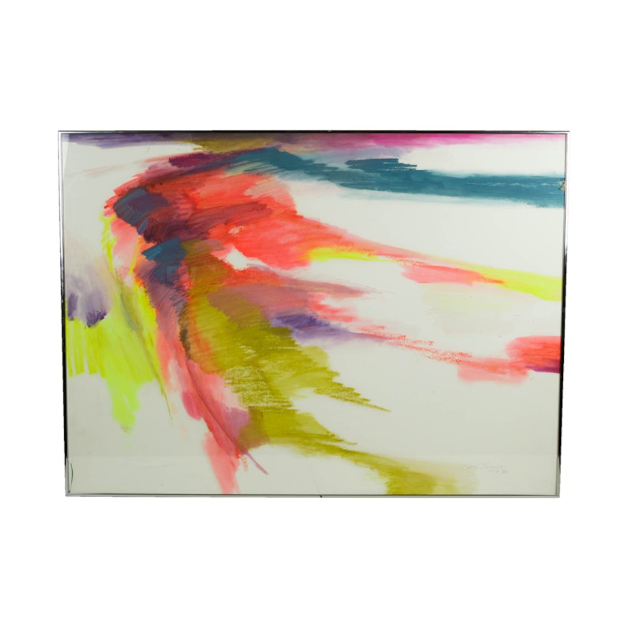 Don Werner Framed Abstract Watercolor Painting