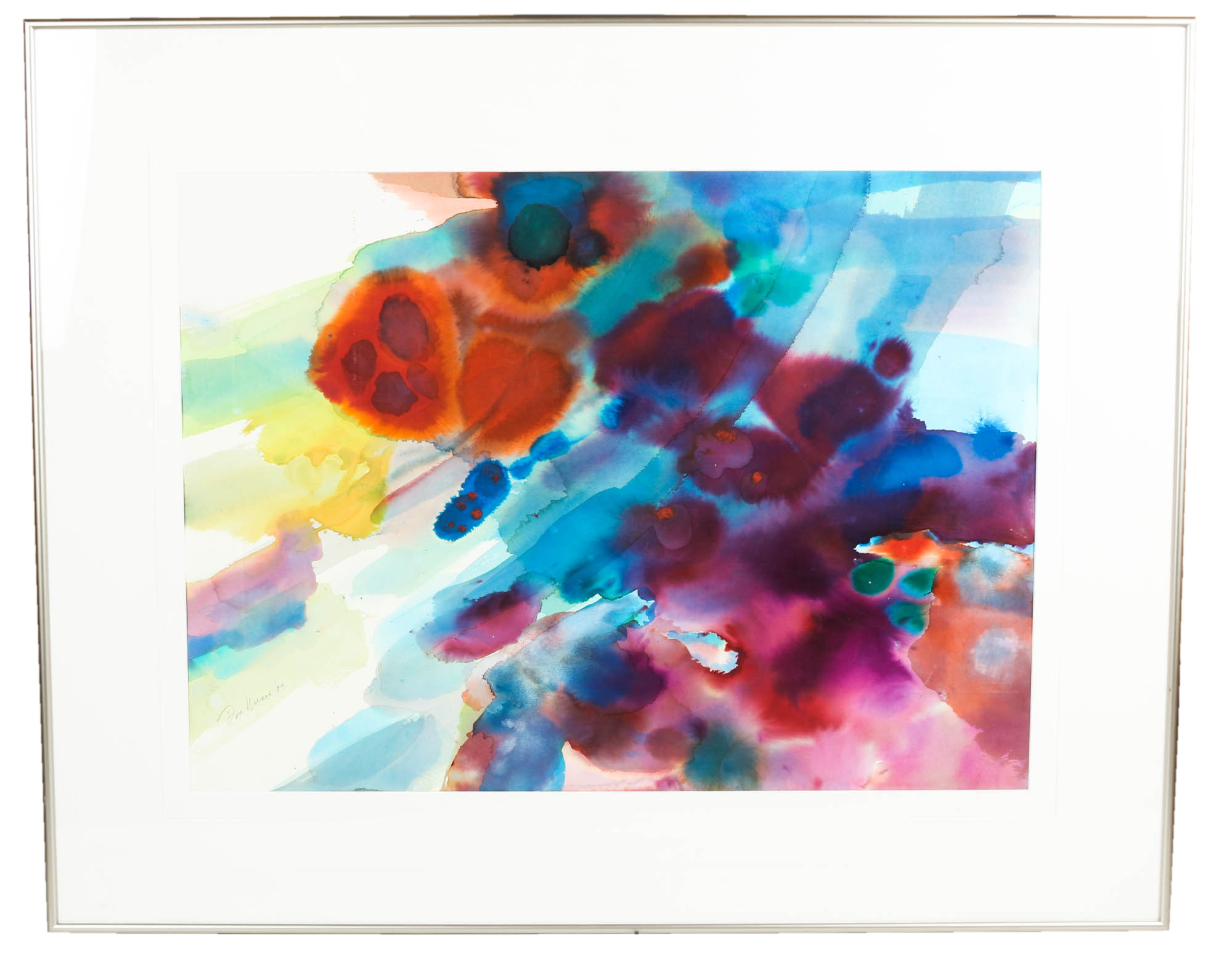 Don Werner Framed Abstract Watercolor Painting