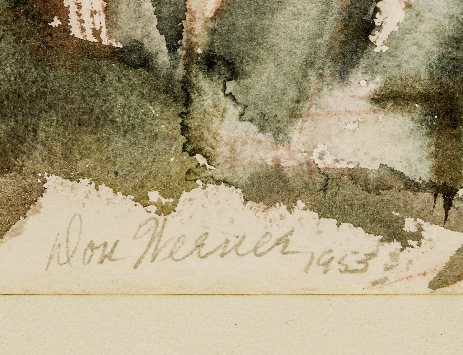 Don Werner Framed Watercolor Painting of a Coastal Landscape