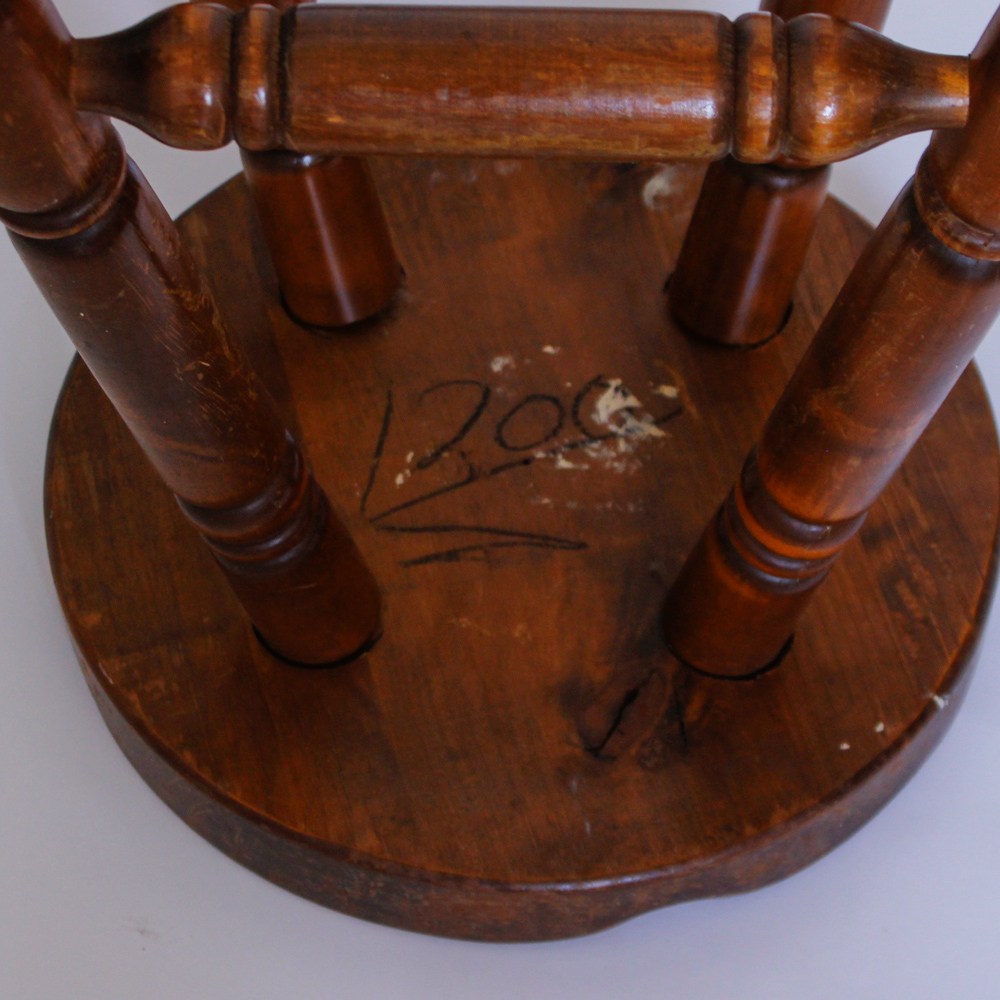 Dark Stained Oak Barstool