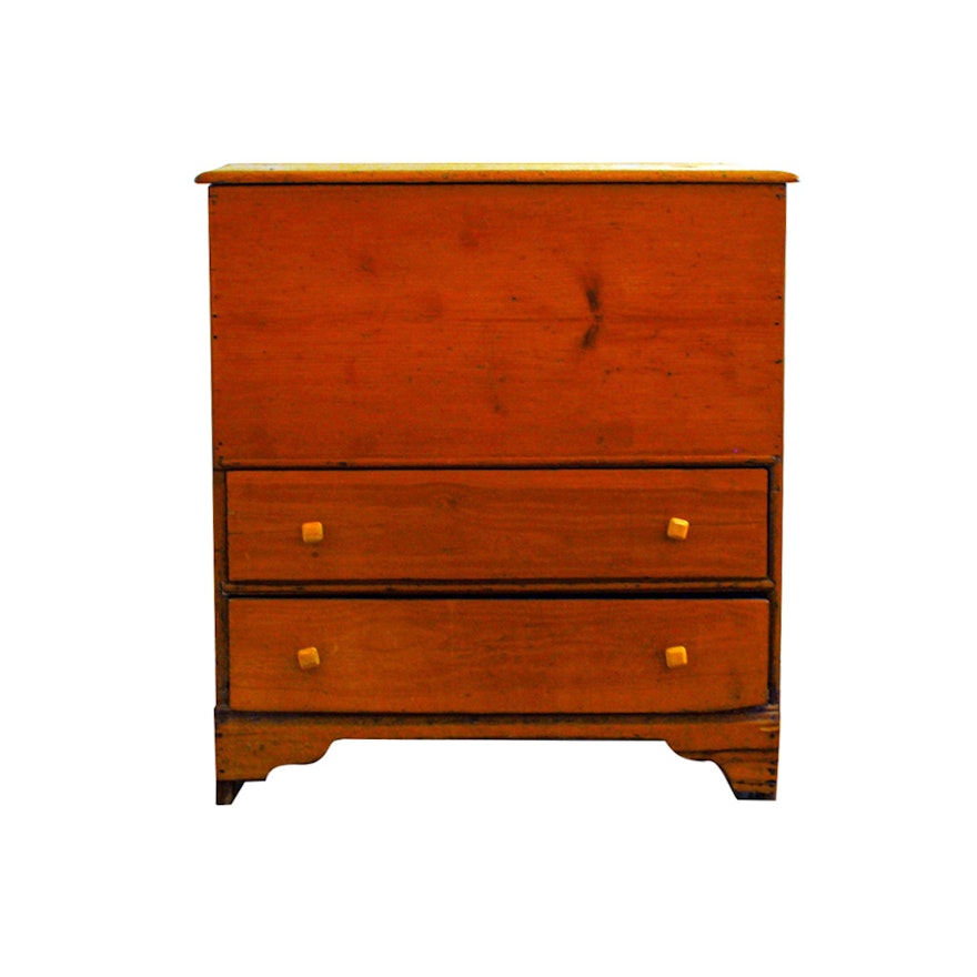 Antique Pine Two-Drawer Mule Chest