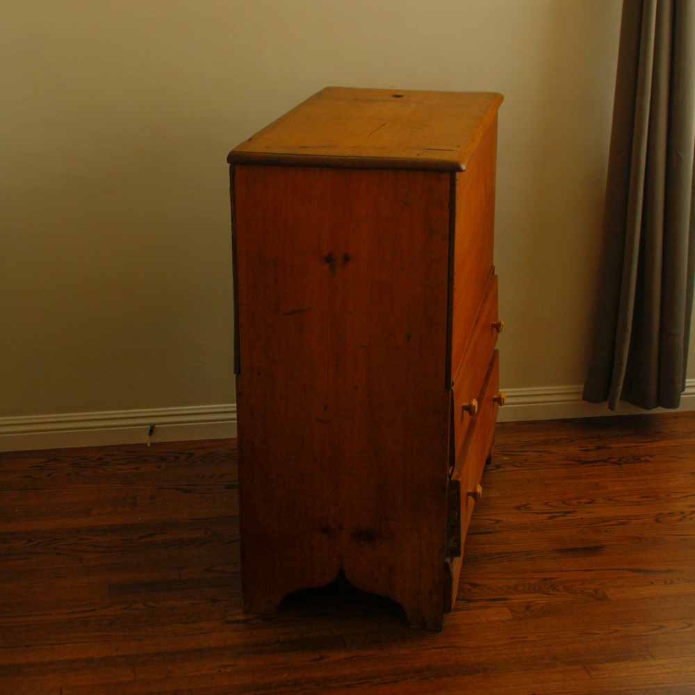 Antique Pine Two-Drawer Mule Chest