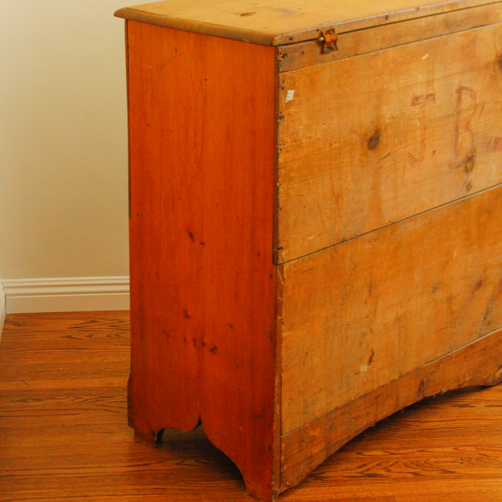 Antique Pine Two-Drawer Mule Chest