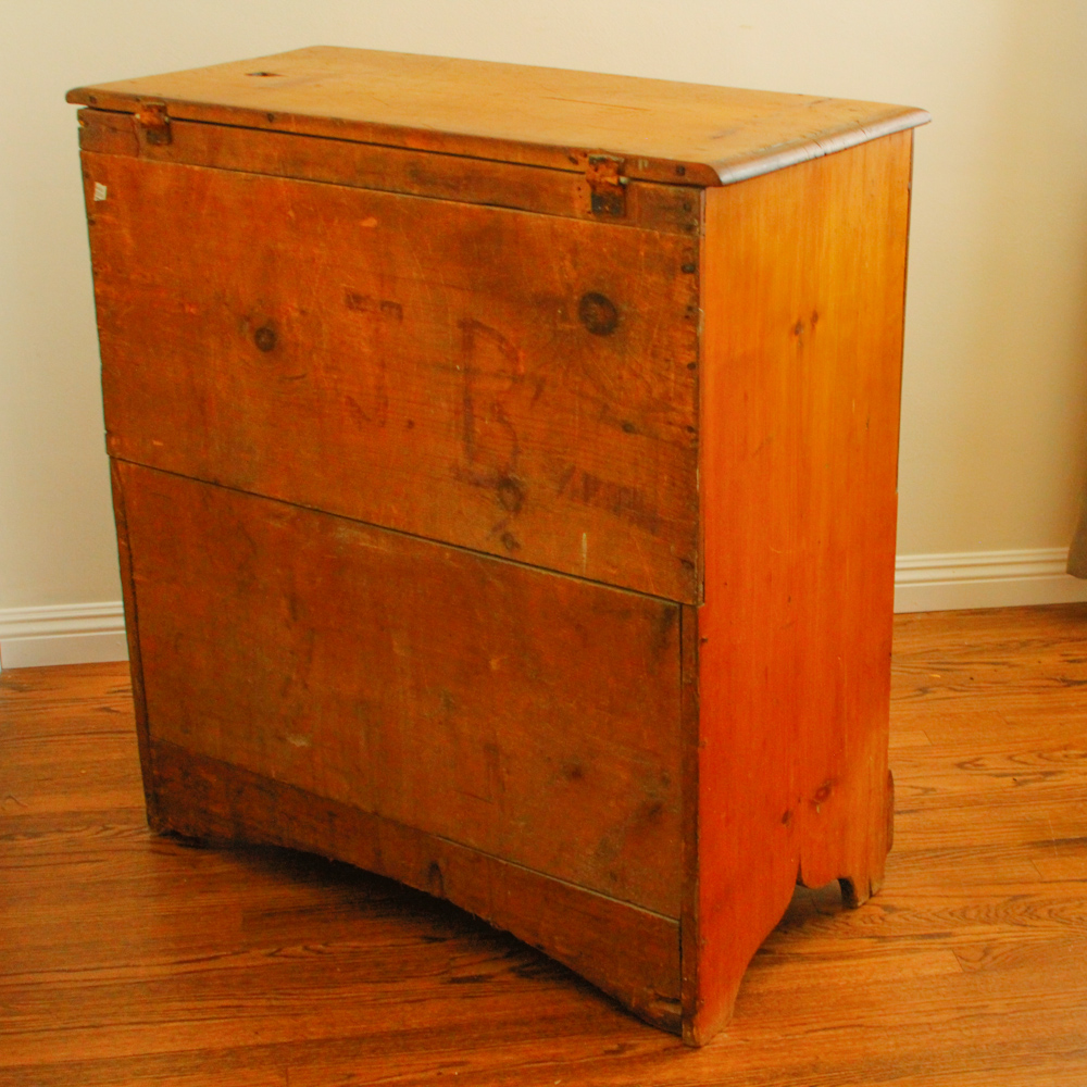 Antique Pine Two-Drawer Mule Chest