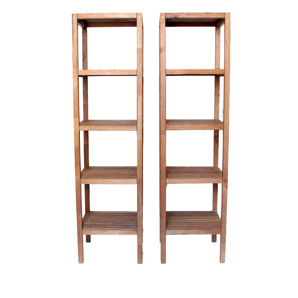 Two Wooden Shelving Units