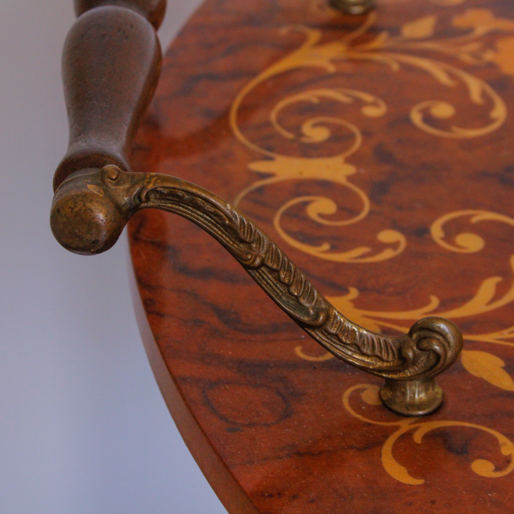 Vintage Italian-Style Marquetry Wine Trolley